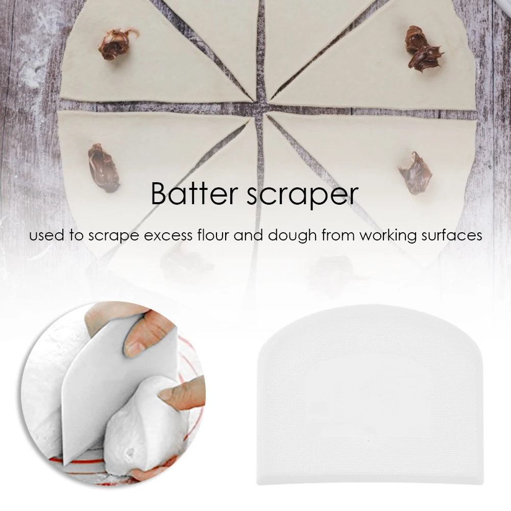 1Pc Plastic Dough Scraper Smooth Cake Spatula Cream Pizza Cutter Kitchen Baking Tool Dough Scraper Cutter