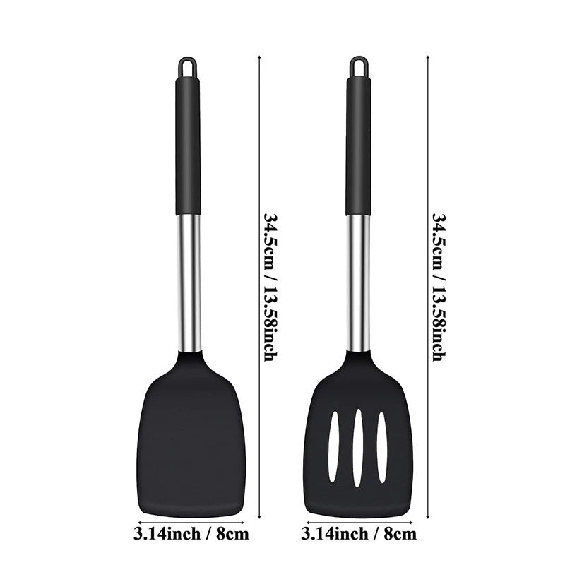 2Pcs Silicone Spatula Set Heat Resistant Nonstick Steak Spatula Kitchen Cooking Utensils Cookware Cooking Tool Set Spatula Kit