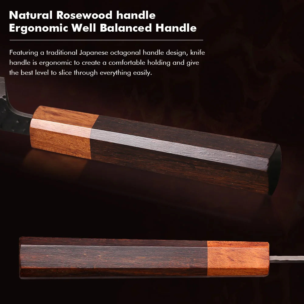 8.5" Bread Knife High Quality Damascus Steel Handmade Professional Chef Knife Kitchen Forged Cut Toast Slicer Serrated Knives