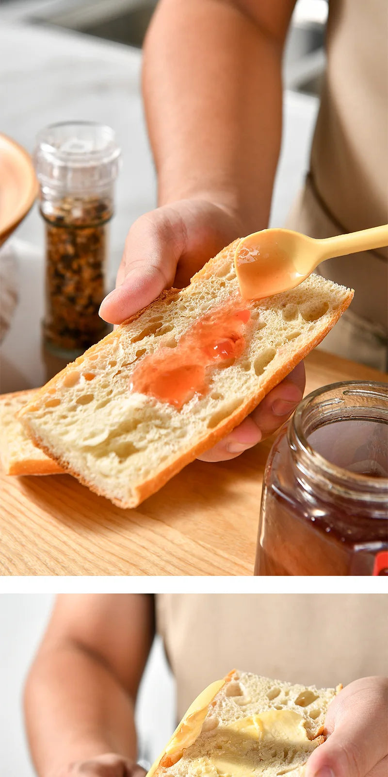 Mini Silicone Scraper Double End Two In One Spatula Jam Bottle Cosmetic Bottle Scraper Spoon Set for Jam Seasoning