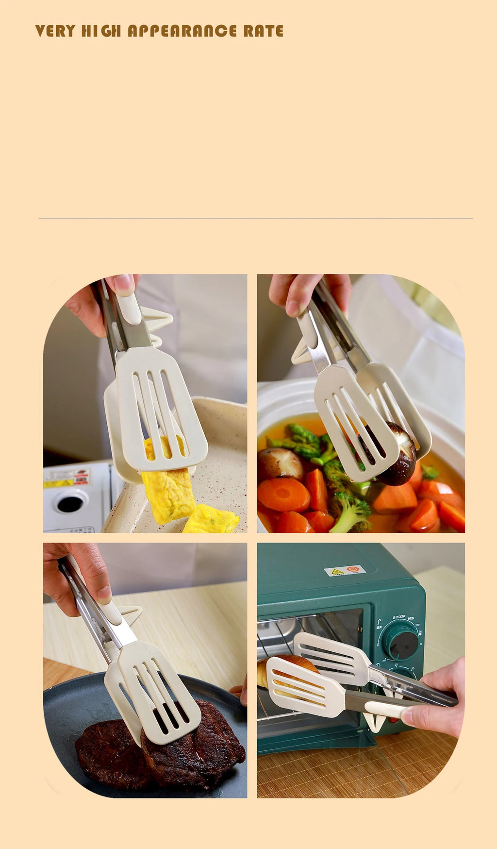 Food Tong Stainless Steel Kitchen Tongs Silicone Nylon Non-Slip Cooking Clip Clamp BBQ Salad Tools Grill Kitchen Accessories