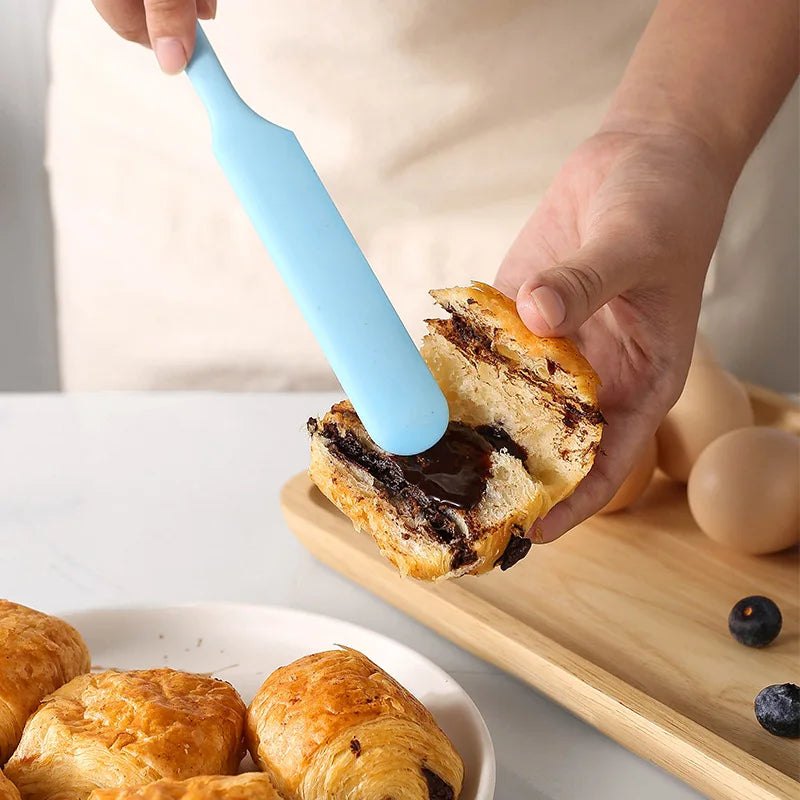 Silicone Cake Cream Scraper Spatulas Heat Resistant Peanut Butter Spatulas Mixing Batter Scraper Nonstick Bread Rubber Knife