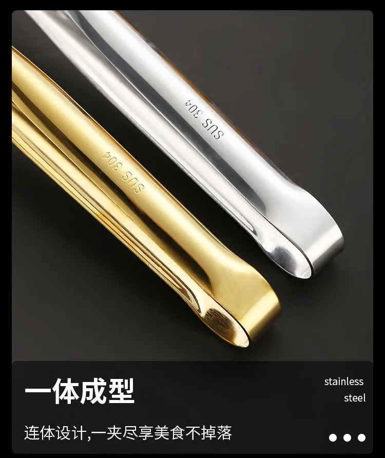 Food Tongs Portable Barbecue Stainless Steel Kitchen Steak Salad Clamp Serving Buffet Clip Cooking BBQ Tweezer Gadgets for Home