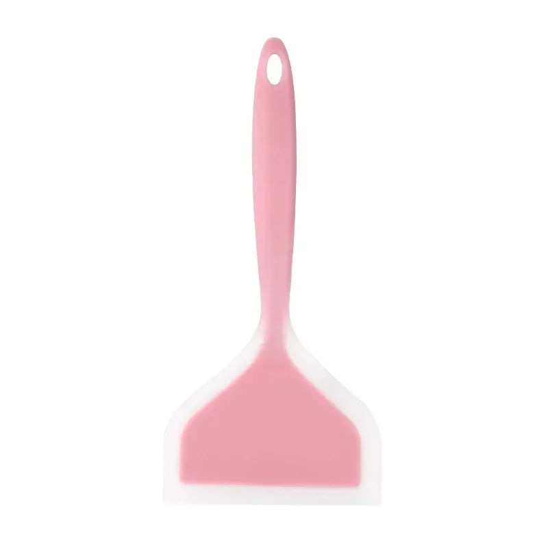 Transparent Two-color Silicone Wide Mouth Frying Spatula Translucent Jade Cooking Spatula Kitchen Utensils Silicone Spatula