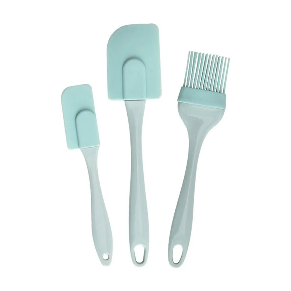 3Pcs Cream Scraper DIY Bread Cake Butter Spatula Mixer Oil Brushs Kitchen Baking Tools Silicone Spatula Non-stick Kitchen