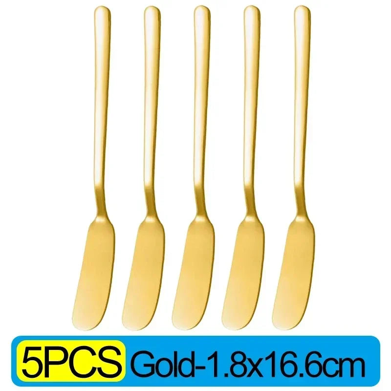 Stainless Steel Butter Knives Cheese Spreader Long Handle Dessert Knife Cream Bread Jam Wipe Tools Multipurpose Kitchen Gadgets