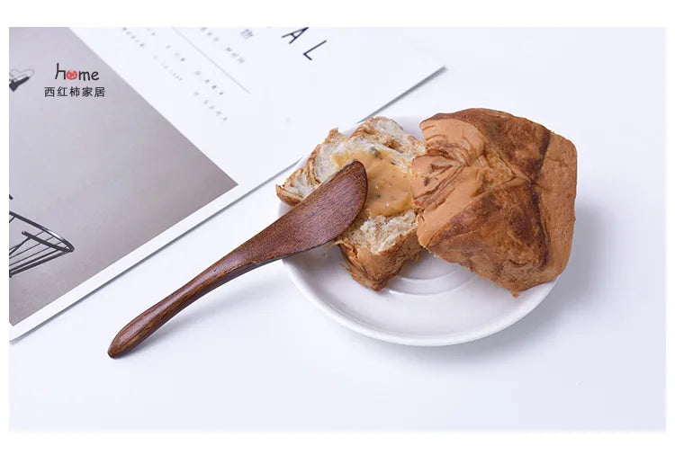 Solid Wood Jam Knifes Butter Knife Natural Bread Cake Knife Smooth Wooden Tableware Kitchen accessories нож для масла