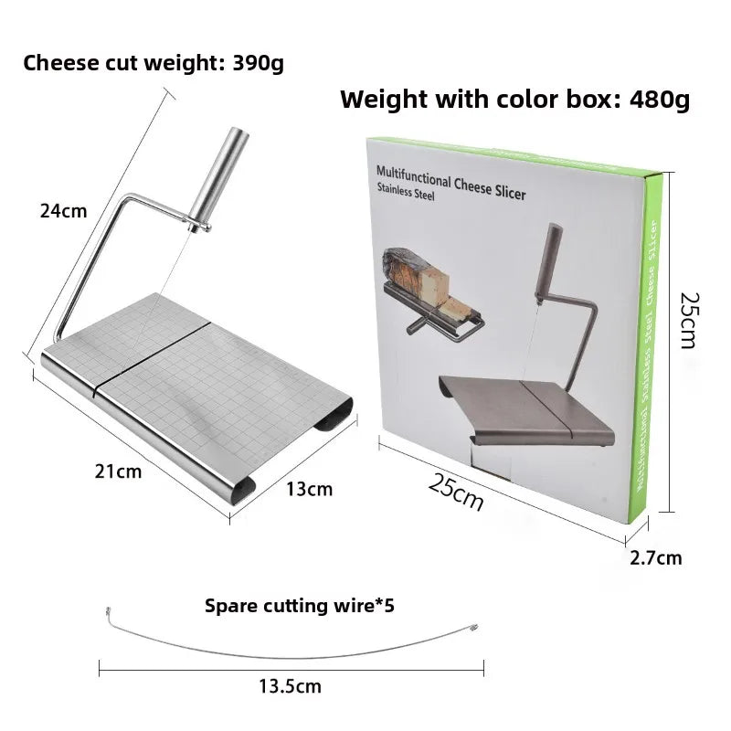 Stainless steel cheese slicer with scale kitchen butter knife for home cheese slicer ham cheese slicer