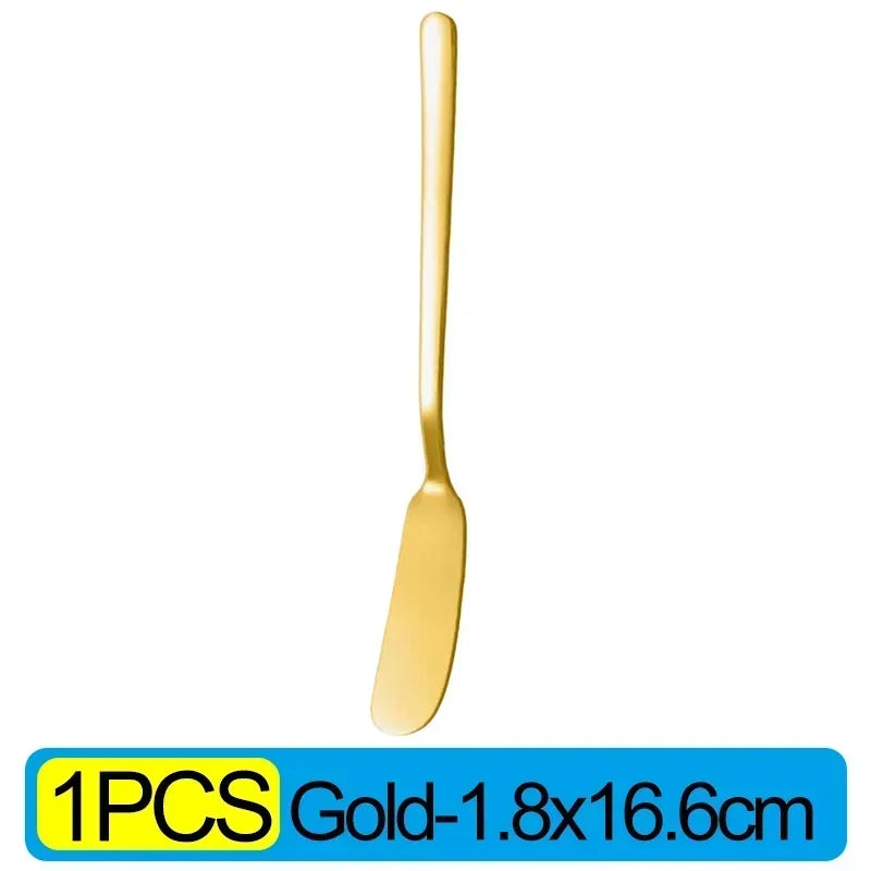 Stainless Steel Butter Knives Cheese Spreader Long Handle Dessert Knife Cream Bread Jam Wipe Tools Multipurpose Kitchen Gadgets