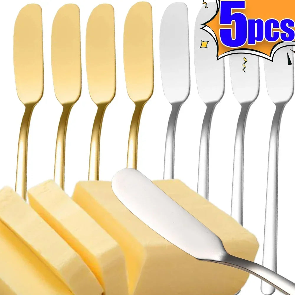 1/5PCS Stainless Steel Butter Cutter Jam Spreaders Cream Cutter Utensil Cheese BreadKnife Western Food Tableware Kitchen Gadgets