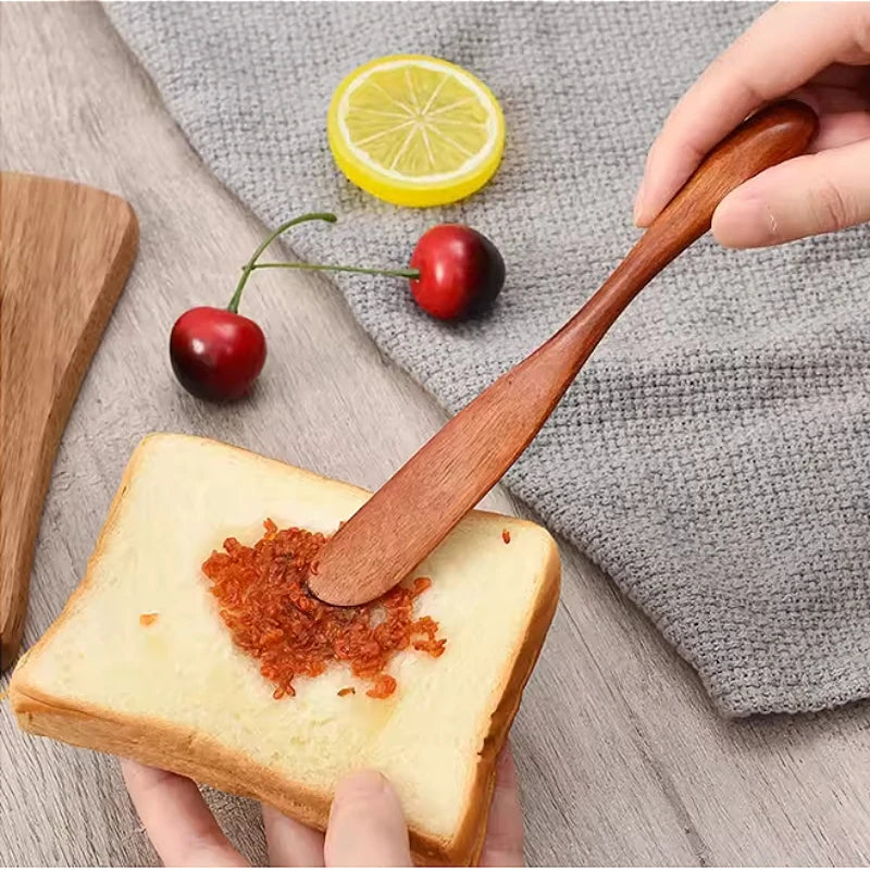 1Pc Butter Wooden Knife Kitchen Cheese Spatula Breakfast Bread Marmalade Tableware Retro Classic Cooking Flatware Accessories