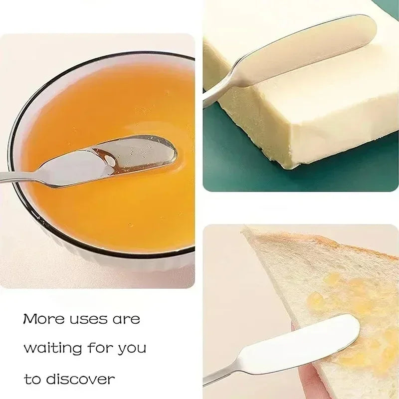 Stainless Steel Butter Knives Cheese Spreader Long Handle Dessert Knife Cream Bread Jam Wipe Tools Multipurpose Kitchen Gadgets