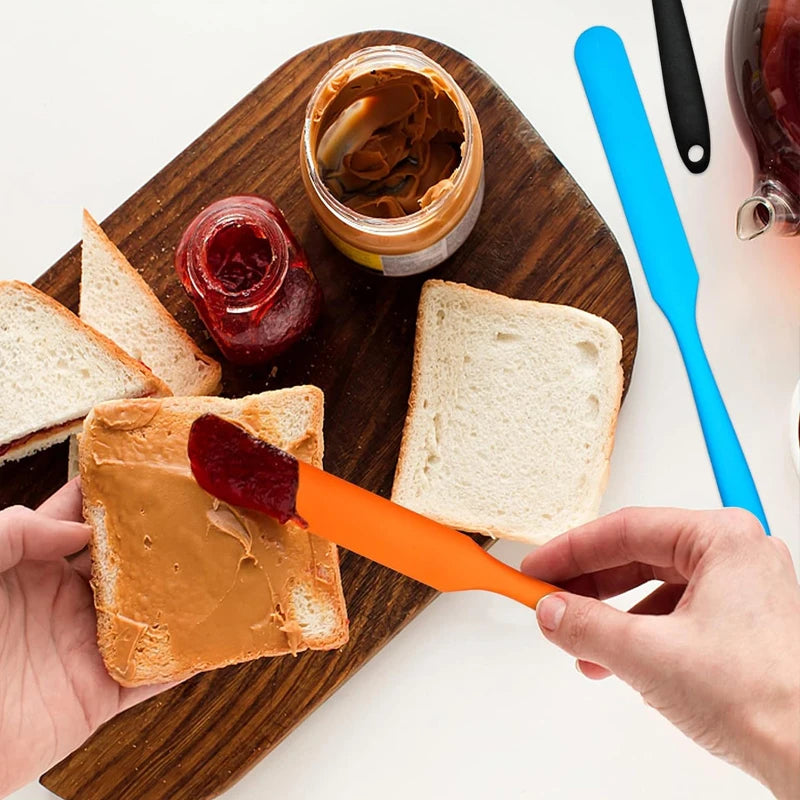 Silicone Cake Cream Scraper Spatulas Heat Resistant Peanut Butter Spatulas Mixing Batter Scraper Nonstick Bread Rubber Knife