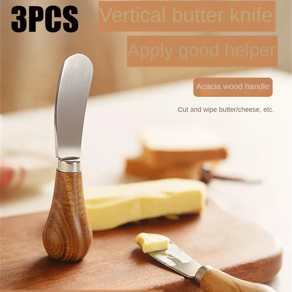Dessert Cheese Cream Cutter Tools Kitchen Wooden Handle Butter Cutter Knife Slicer Knives Toast Breakfast Utensil Jam Spreaders