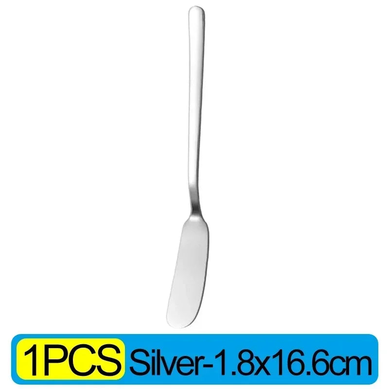 Stainless Steel Butter Knives Cheese Spreader Long Handle Dessert Knife Cream Bread Jam Wipe Tools Multipurpose Kitchen Gadgets