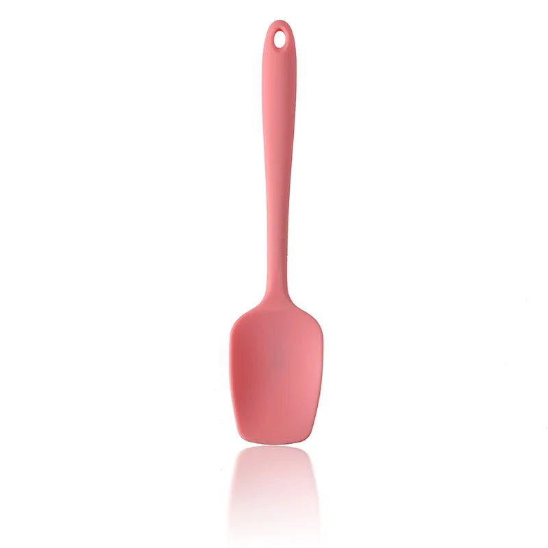 LMETJMA 28cm Silicone Spatulas Heat Resistant Spoon Spatula Non-Stick Spoonula Flexible Scrapers Baking Mixing Tool JT20