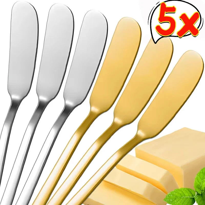 1/5PCS Stainless Steel Butter Cutter Jam Spreaders Cream Cutter Utensil Cheese BreadKnife Western Food Tableware Kitchen Gadgets