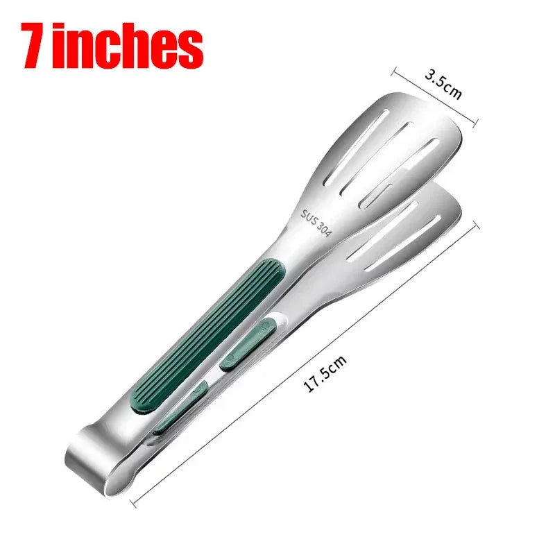 Stainless Steel Food Tongs Household Kitchen Thickened Heat-resistant Steak Tongs Food Buffet Barbecue Roasted Meat Bread Clips