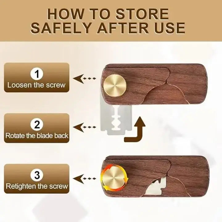 Wood Bread Knife Dough Scoring Tool with Blades Portable Baguette Slicing Knife Baking Toast Bread Slicer Bakery Accessories