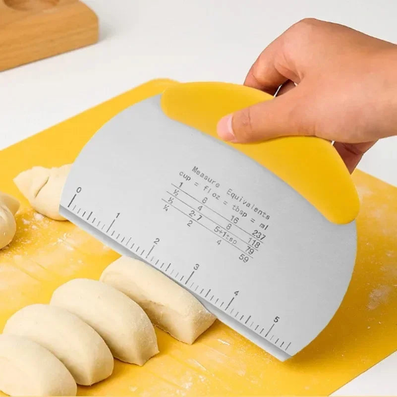 Stainless Steel with Scale Bread Pizza Dough Cutter Pastry Scraper Dough Knife Household Kitchen Cake Baking Scraper Baking Tool