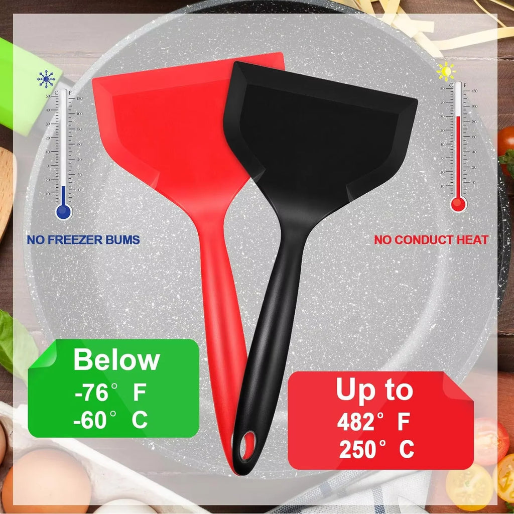 Wide Silicone Spatula Shovel Turner Nonstick Fried Shovel Fish Spatula Silicone Wide Flexible Turner for Nonstick Cookware Egg