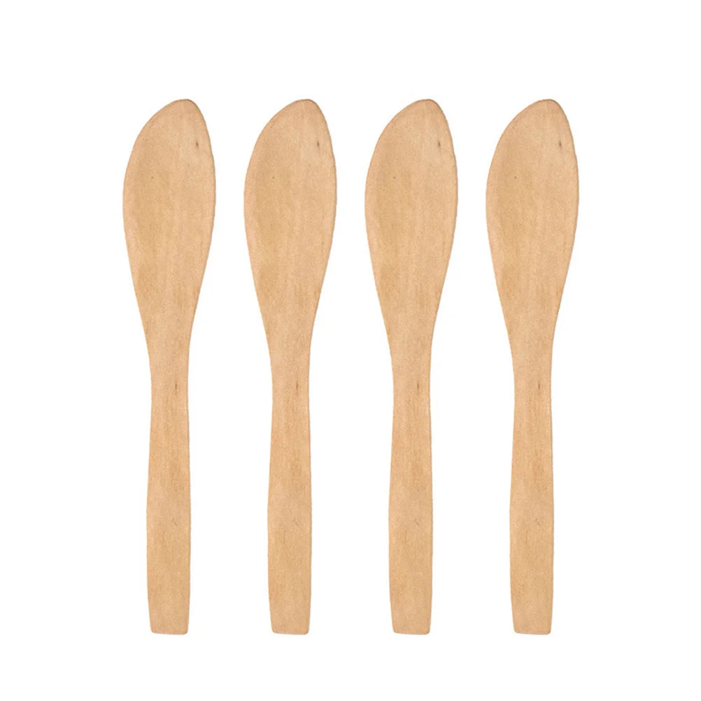 4Pcs Japanese Style Lotus Wood Bread Knives Natural Practical Butter Kitchen Tool 15.5x2.7cm Bread Knife