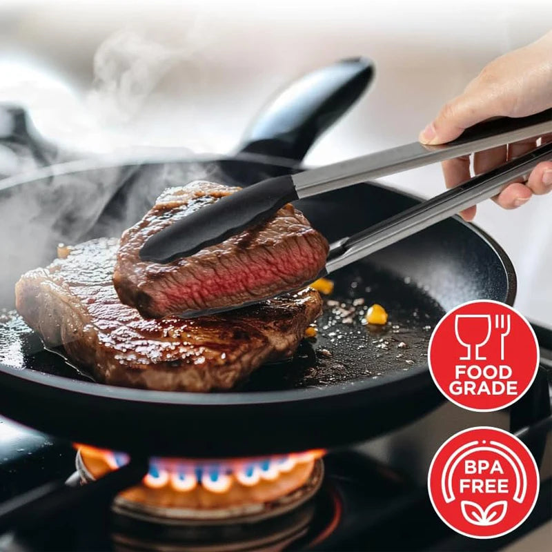 Kitchen Cooking Tongs Silicone BBQ Grilling Tong 9 Inch Salad Food Tongs Heat Resistant BBQ Tong Bread Serving Tong Kitchen Tool