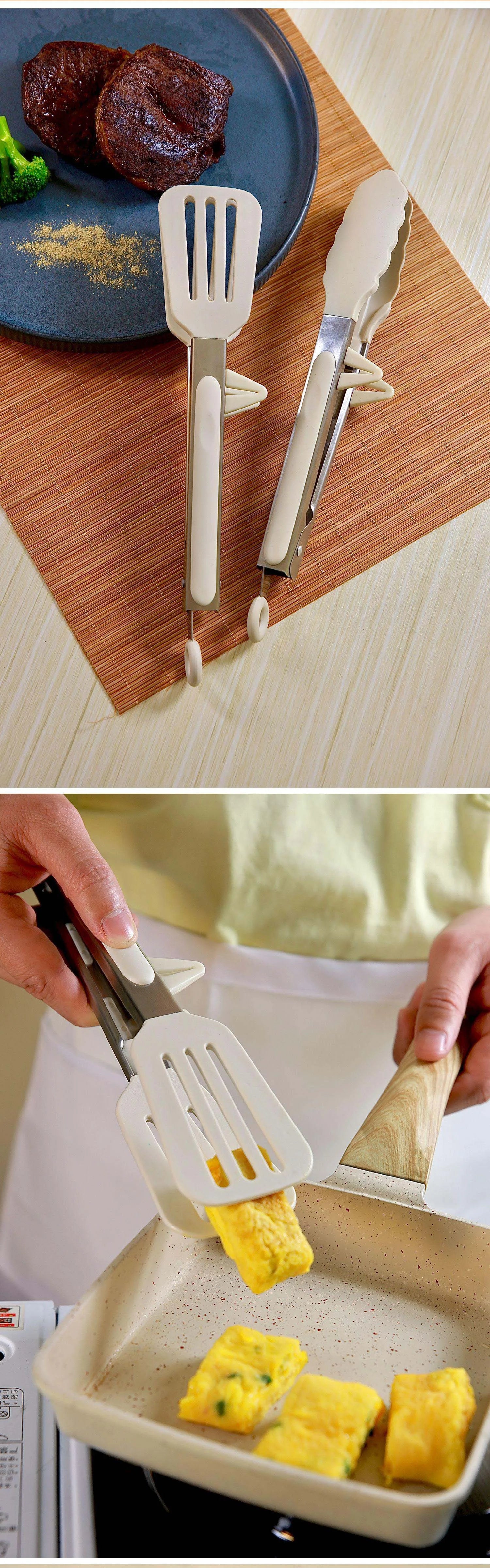 Food Tong Stainless Steel Kitchen Tongs Silicone Nylon Non-Slip Cooking Clip Clamp BBQ Salad Tools Grill Kitchen Accessories