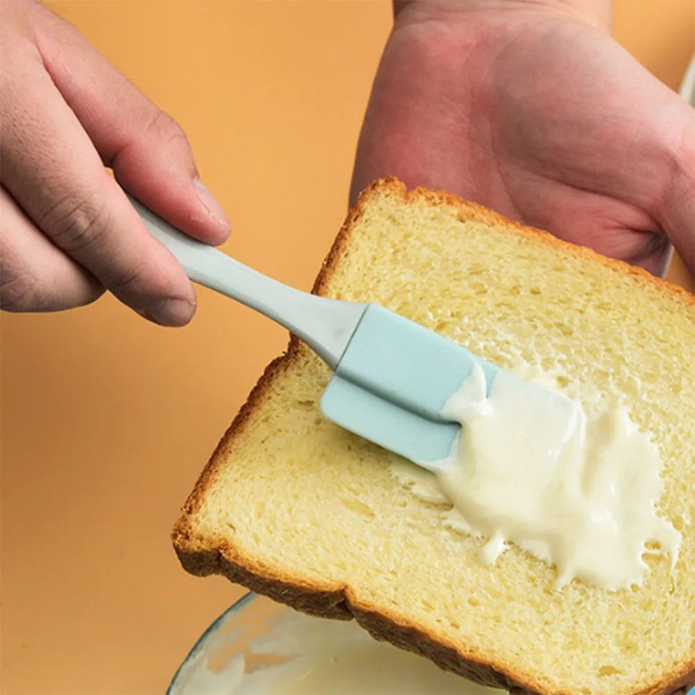3Pcs Cream Scraper DIY Bread Cake Butter Spatula Mixer Oil Brushs Kitchen Baking Tools Silicone Spatula Non-stick Kitchen