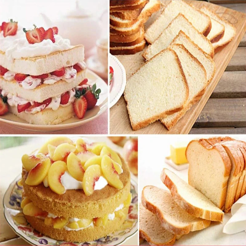 2Pcs Cake Slicer Set Adjustable 5 Layers Bread Cutter Slicer Bread Knife Splitter Toast Slicer Cake Divider Kitchen Baking Tools