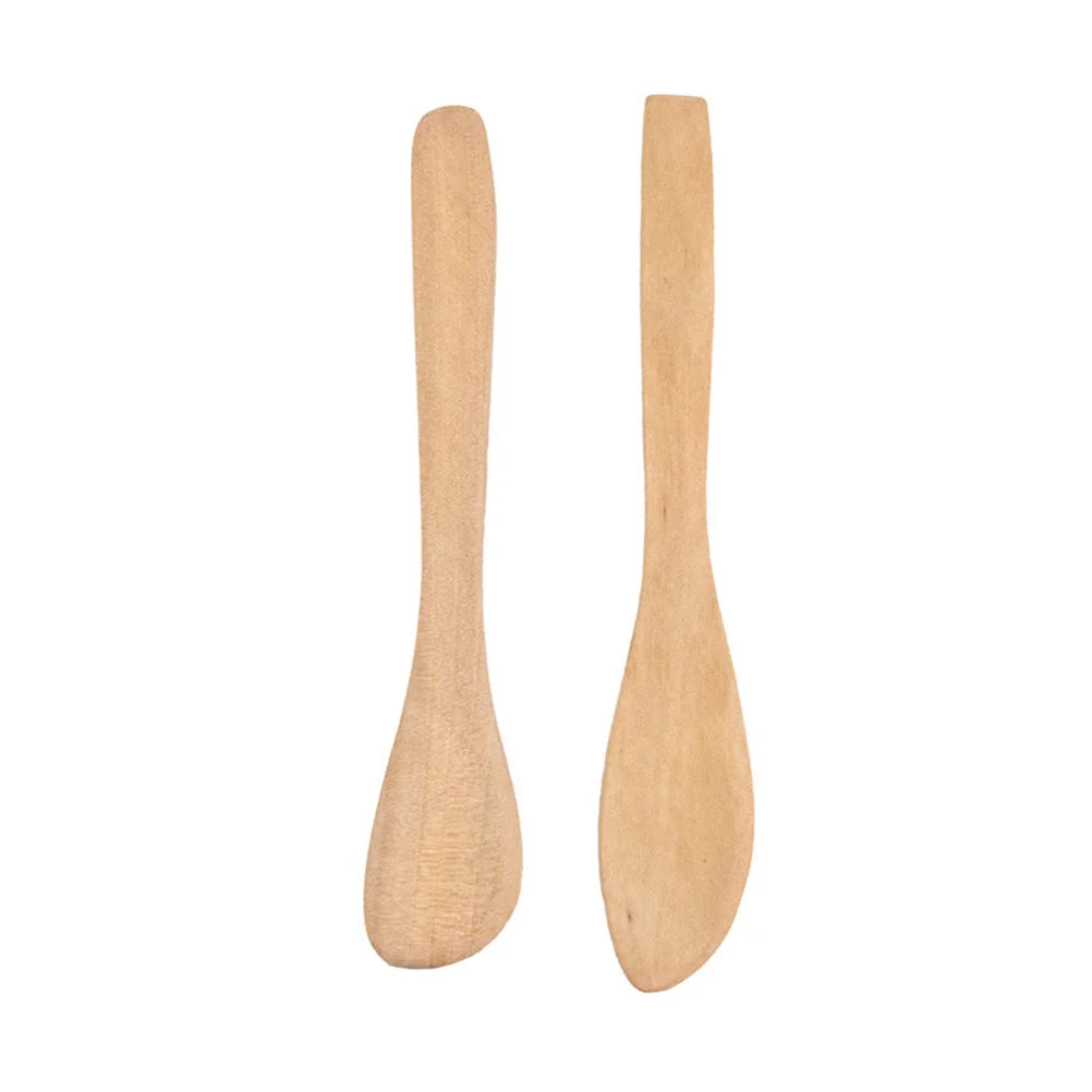 4Pcs Japanese Style Lotus Wood Bread Knives Natural Practical Butter Kitchen Tool 15.5x2.7cm Bread Knife