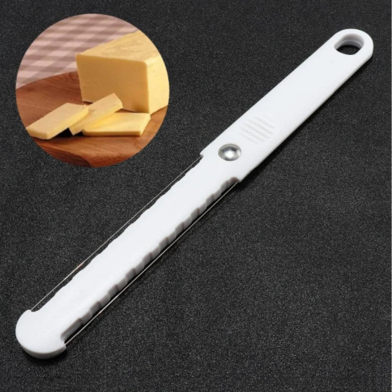 New Cheese Butter Slicer Pissza Knife Sharp Cutter Soft Handle Cutter White Useful Kitchen Cheese Tool Household Cook Supplies