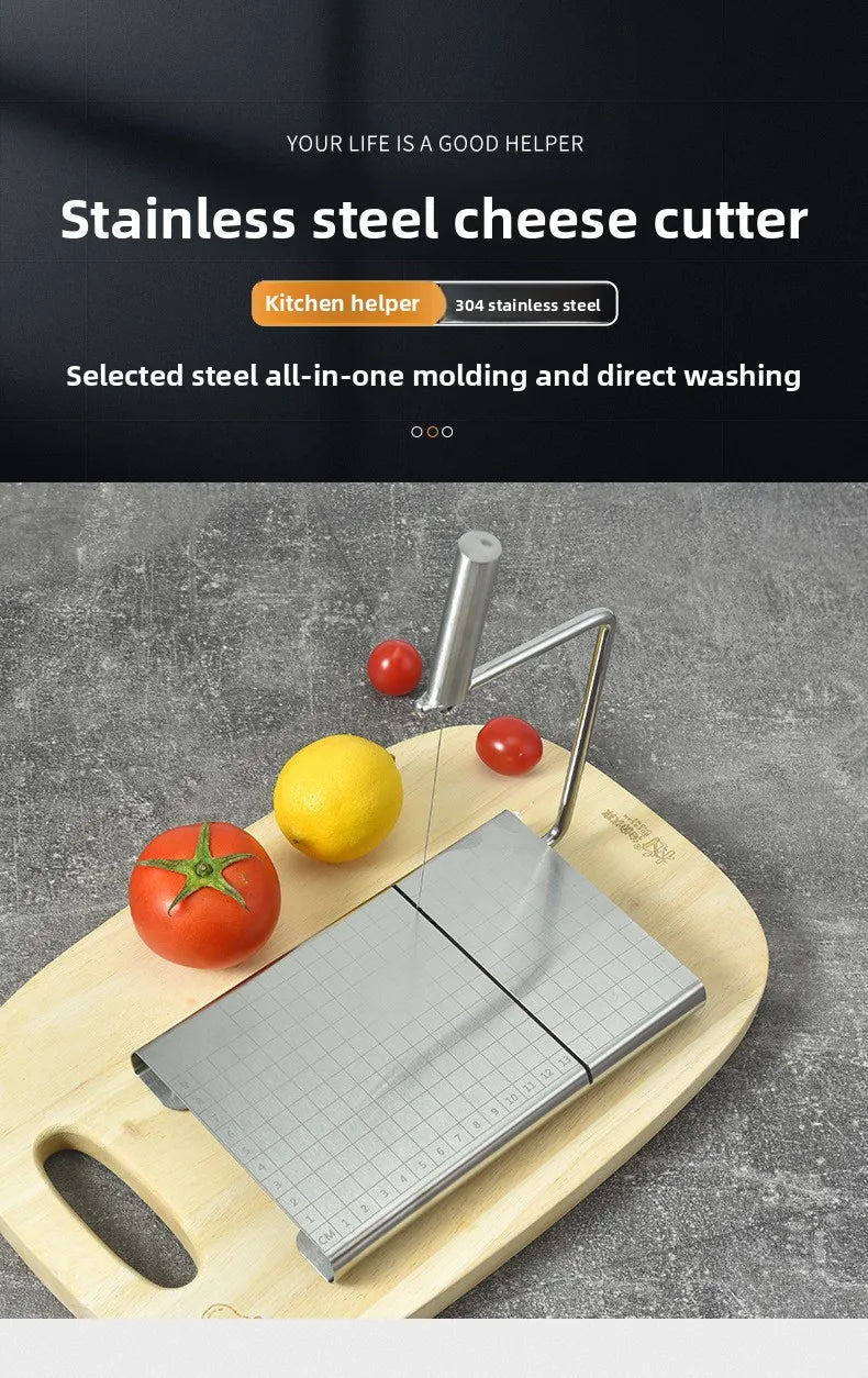 Stainless steel cheese slicer with scale kitchen butter knife for home cheese slicer ham cheese slicer