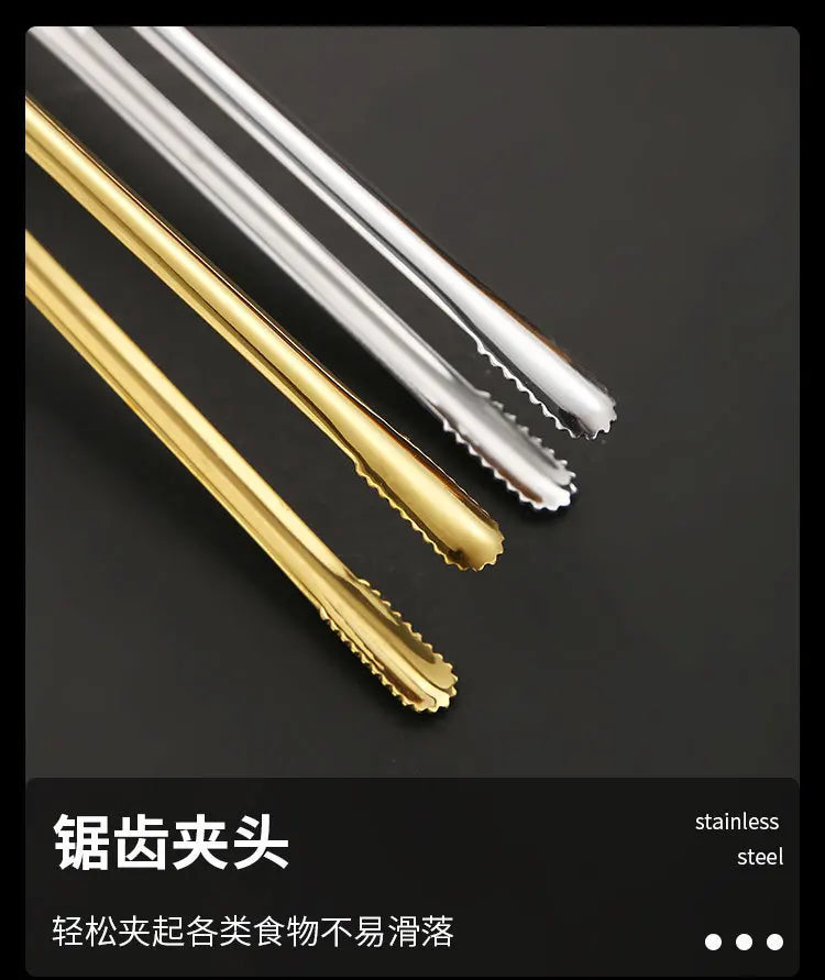 Food Tongs Portable Barbecue Stainless Steel Kitchen Steak Salad Clamp Serving Buffet Clip Cooking BBQ Tweezer Gadgets for Home