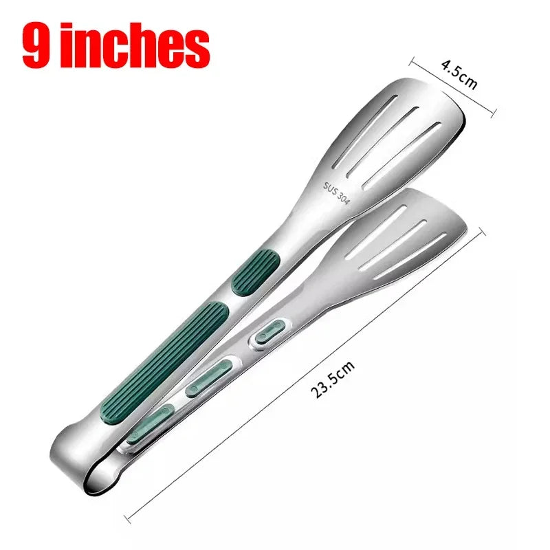 Stainless Steel Food Tongs Household Kitchen Thickened Heat-resistant Steak Tongs Food Buffet Barbecue Roasted Meat Bread Clips