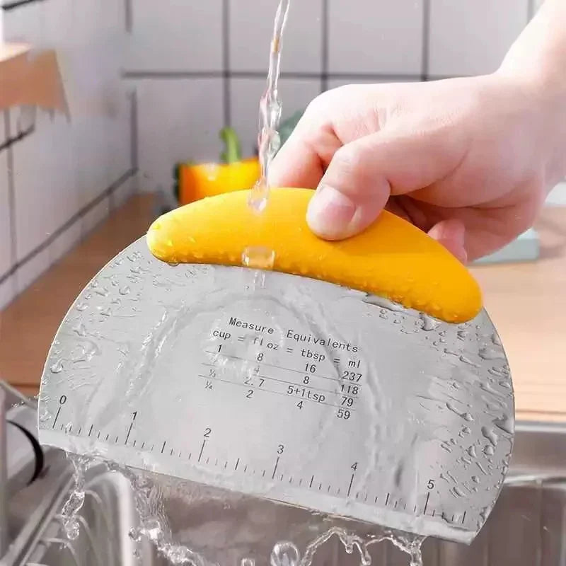 Stainless Steel with Scale Bread Pizza Dough Cutter Pastry Scraper Dough Knife Household Kitchen Cake Baking Scraper Baking Tool