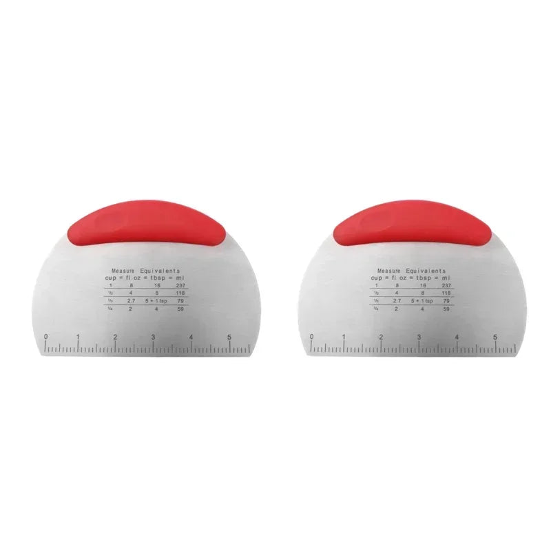 Stainless Steel with Scale Bread Pizza Dough Cutter Pastry Scraper Dough Knife Household Kitchen Cake Baking Scraper Baking Tool