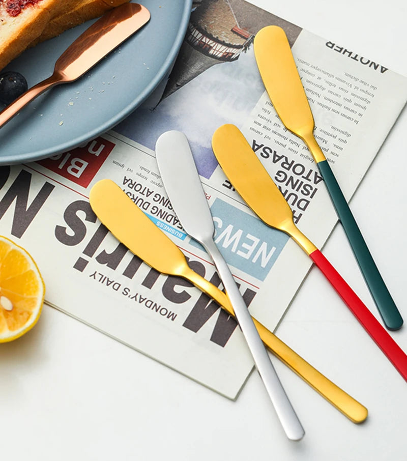 Western Stainless Steel Butter Knife Cheese Spatula Bread Cream Jam Spreaders for Cake Jelly Pastry Tools Baking Utensils